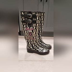 Juicy Couture Scottie Dog Wellies Rain Boots Size 7 NWT